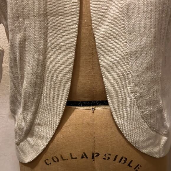 JM COLLECTION PETITE Sequin Embellished Cocoon Cardigan NEO NATURAL PXS - Picture 4 of 12